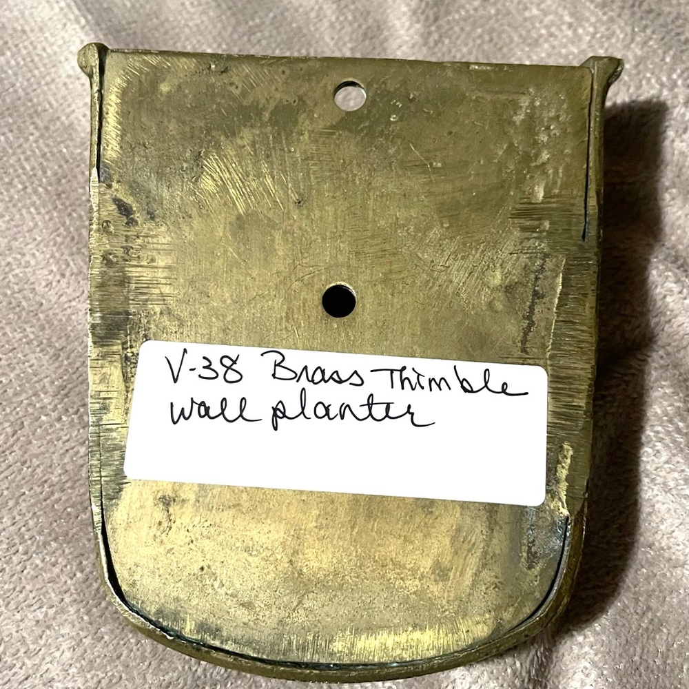 Vintage Brass Thimble Wall Planter - Picture 2 of 4